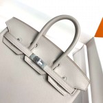 Birkin 25cm c80 pearl grey gold buckle silver buckle original swift calfskin top craftsmanship beeswax thread handmade