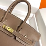 Birkin 25cm ck18 elephant grey gold buckle silver buckle original swift calfskin top craftsmanship beeswax thread handmade