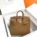 Birkin 25cm Do weimaraner beige gold buckle silver buckle original swift calfskin top craftsmanship beeswax thread handmade