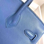 Birkin 25cm R2 onyx blue gold buckle silver buckle original swift calfskin top craftsmanship beeswax thread handmade