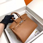 Birkin 25cm ck37 gold brown gold buckle silver buckle  Original swift calfskin top craftsmanship beeswax thread handmade