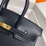 Birkin 25cm black gold buckle silver buckle  Original swift calfskin top craftsmanship beeswax thread handmade
