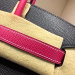 Birkin 30Cm Epsom 89 Noir Black spell E5 Rose Tyrien Rose gold buckle Top craftsmanship Hand-stitched waxed thread