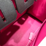 Birkin 30Cm Epsom 89 Noir Black spell E5 Rose Tyrien Rose gold buckle Top craftsmanship Hand-stitched waxed thread