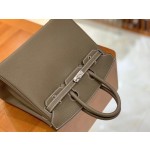 Birkin Elephant Grey Silver Buckle togo leather French original beeswax thread