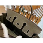 Birkin Elephant Grey Silver Buckle togo leather French original beeswax thread