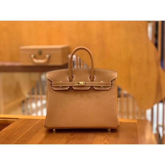 Birkin gold brown gold buckle togo France original beeswax thread