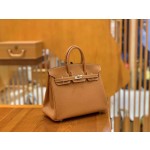 Birkin gold brown and silver buckle togo French original beeswax thread