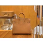 Birkin gold brown and silver buckle togo French original beeswax thread