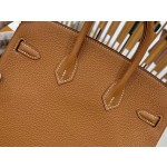 Birkin gold brown and silver buckle togo French original beeswax thread