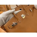 Birkin gold brown and silver buckle togo French original beeswax thread