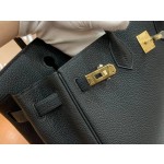 Birkin Black Gold Buckle togo French original beeswax thread
