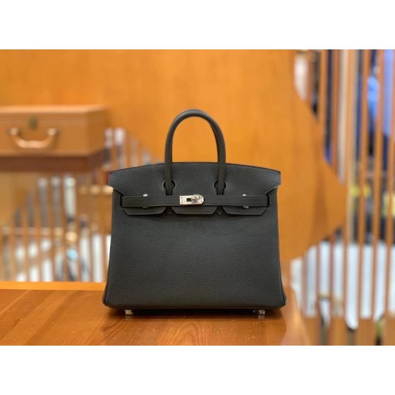 Birkin Black Silver Buckle togo French original beeswax thread