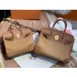 birkin30 imported cow hair ➕ golden brown swift full handmade gold buckle