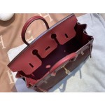 birkin30/25 burgundy imported fetal cow hair spelling swift all handmade gold buckle