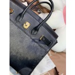 birkin25cm Imported fetal cow hair ➕ Black swift  Full handmade gold buckle