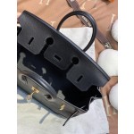 birkin25cm Imported fetal cow hair ➕ Black swift  Full handmade gold buckle