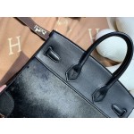 birkin25cm Imported fetal cow hair ➕ Black swift  Full handmade gold buckle