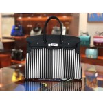 Birkin Riga 30cm swift leather spell imported canvas top handmade! Counter quality!