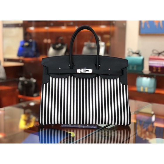 Birkin Riga 30cm swift leather spell imported canvas top handmade! Counter quality!