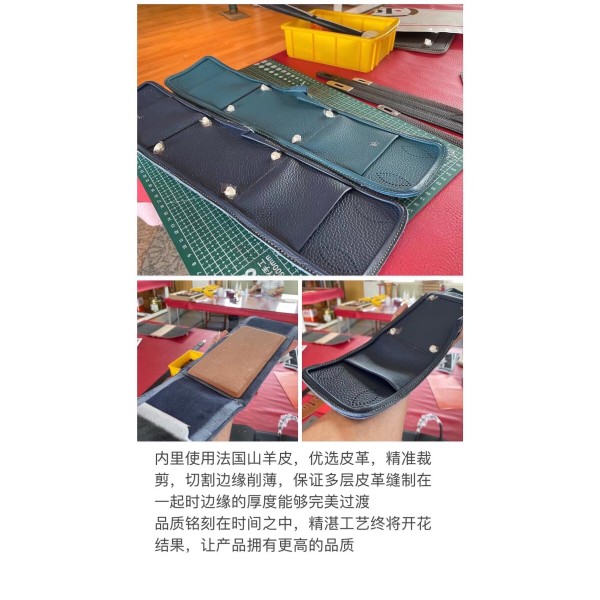 The process of making Hermes bags:Lining with French goatskin, selected leather, precision cutting