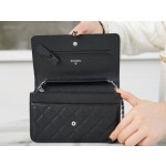 Chanel 𝑾𝒐𝒄 hair bag (press button version) leather black cow silver