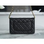 Chanel 𝑾𝒐𝒄 Lucky Bag Entry Classic 𝑾𝒐𝒄𝒄 (Magnetic Buckle) Black Bull Gold