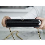 Chanel 𝑾𝒐𝒄 Lucky Bag Entry Classic 𝑾𝒐𝒄𝒄 (Magnetic Buckle) Black Bull Gold