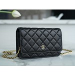 CHANEL 𝑾𝒐𝒄 Fat Choi Bag Entry Classic 𝑾𝒐𝒄𝒄 (Magnetic Closure) Black Sheep Gold🐑