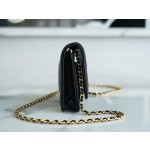 CHANEL 𝑾𝒐𝒄 Fat Choi Bag Entry Classic 𝑾𝒐𝒄𝒄 (Magnetic Closure) Black Sheep Gold🐑