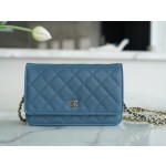 Chanel 𝑾𝒐𝒄 Furry bag entrance classic 𝑾𝒐𝒄𝒄𝒄𝑾𝒐𝒐𝒄 (magnetic buckle) (calfskin) haze blue