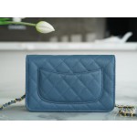 Chanel 𝑾𝒐𝒄 Furry bag entrance classic 𝑾𝒐𝒄𝒄𝒄𝑾𝒐𝒐𝒄 (magnetic buckle) (calfskin) haze blue