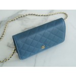 Chanel 𝑾𝒐𝒄 Furry bag entrance classic 𝑾𝒐𝒄𝒄𝒄𝑾𝒐𝒐𝒄 (magnetic buckle) (calfskin) haze blue