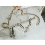 CHANEL 19Bag 𝑾𝒐𝒄 22C light grey silver buckle