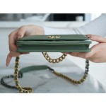 Chanel 19 bag 𝑾𝒐𝒄22C gold buckle matcha green