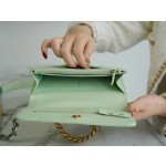 CHANEL 19Bag 𝑾𝒐𝒄 22C gold buckle light green