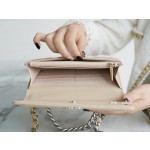 CHANEL 19Bag 𝑾𝒐𝒄 22C silver buckle light apricot