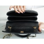 Chanel Trendy cc mouth flap bag lambskin black gold