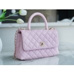 CHANEL 𝑪𝒐𝑪𝒐 𝒉𝒂𝒏𝒅𝒍𝒆 New Cowhide Handle Small Cherry Blossom Pink