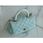 CHANEL 𝑪𝒐𝑪𝒐 𝒉𝒂𝒏𝒅𝒍 𝒆 New cowhide handle 𝗠𝗶𝗡𝗶 𝐁𝐚𝐛𝐲 Blue