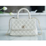 CHANEL 𝑪𝒐𝑪𝒐 𝒉𝒂𝒏𝒅𝒍𝒆 New Cowhide Handle Small Beige