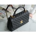 CHANEL 𝑪𝒐𝑪𝒐 𝒉𝒂𝒏𝒅𝒍𝒆 New Cowhide Handle Medium Black Gold