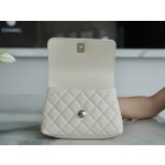 CHANEL 𝑪𝒐𝑪𝒐 𝒉𝒂𝒏𝒅𝒍𝒆 New Cowhide Handle 𝗠𝗶𝗡𝗶 Snow White