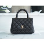 CHANEL 𝑪𝒐𝑪𝒐 𝒉𝒂𝒏𝒅𝒍𝒆 New Cowhide Handle 𝗠𝗶𝗡𝗶𝗡𝗶 Black Gold