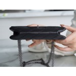 𝗖𝗵𝗮𝗻𝗲𝗹 Replica ❷. ❺❺ Italian [Montebello] tire cowhide 𝗠𝗶𝗻𝗶 black and silver