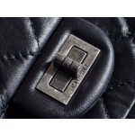 𝗖𝗵𝗮𝗻𝗲𝗹 Replica ❷. ❺❺ Italian [Montebello] tire cowhide 𝗠𝗶𝗻𝗶 black and silver