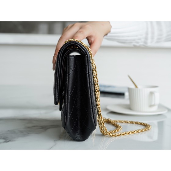 𝗖𝗵𝗮𝗻𝗲𝗹 Replica ❷. ❺❺ Italian [Montebello] Calfskin Small  Black Gold