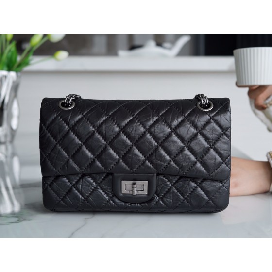 𝗖𝗵𝗮𝗻𝗲𝗹 Replica ❷. ❺❺ Italian [Montebello] Calfskin Small   Black Silver