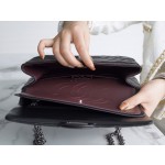 𝗖𝗵𝗮𝗻𝗲𝗹 Replica ❷. ❺❺ Italian [Montebello] Calfskin Small   Black Silver