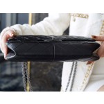 𝗖𝗵𝗮𝗻𝗲𝗹 Replica ❷. ❺❺ Italian [Montebello] Calfskin Large   Black Silver